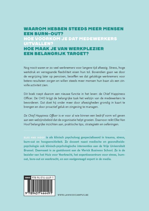 Achterkant van De Chief Happiness Officer