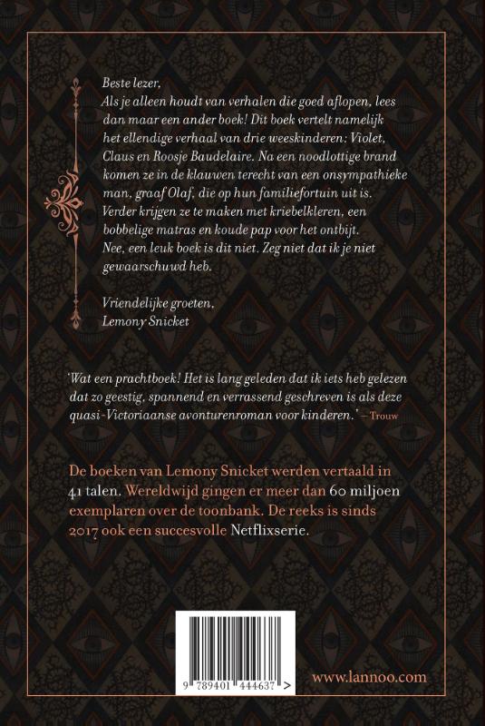 Achterkant van Het ellendige eerste boek