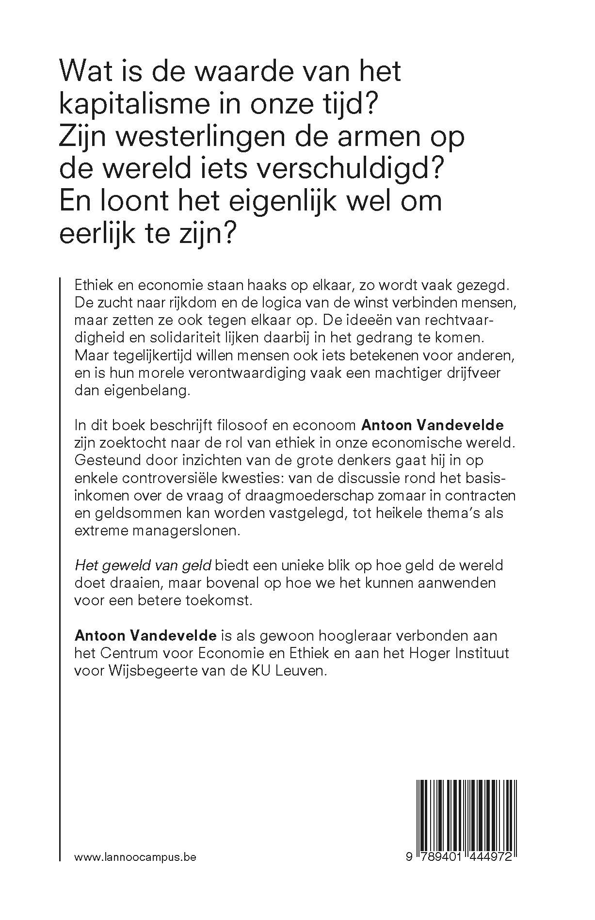 Achterkant van Het geweld van geld