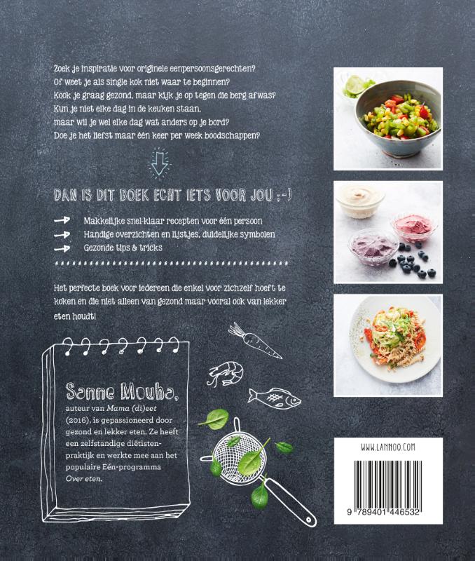 Achterkant van Gezond koken voor één