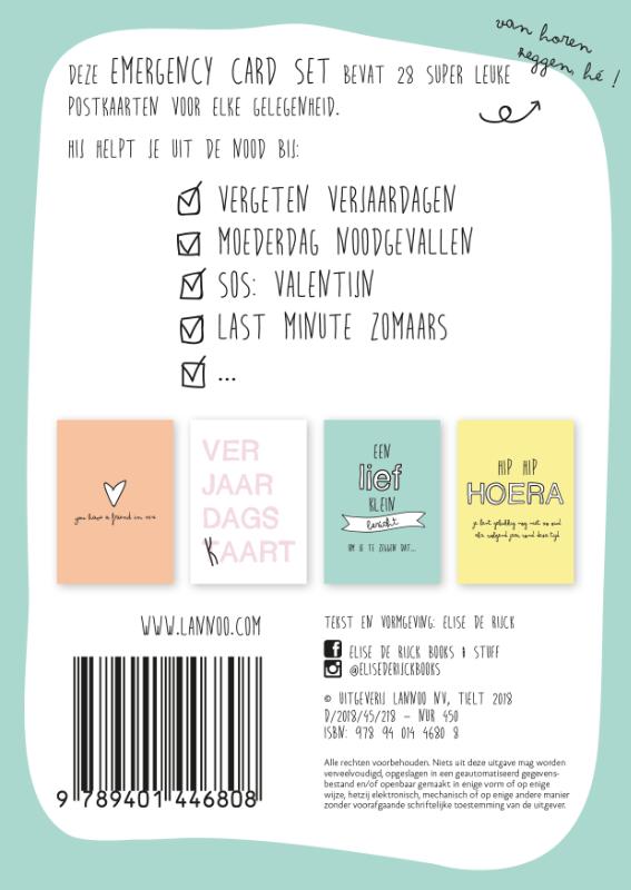 Achterkant van Emergency cards