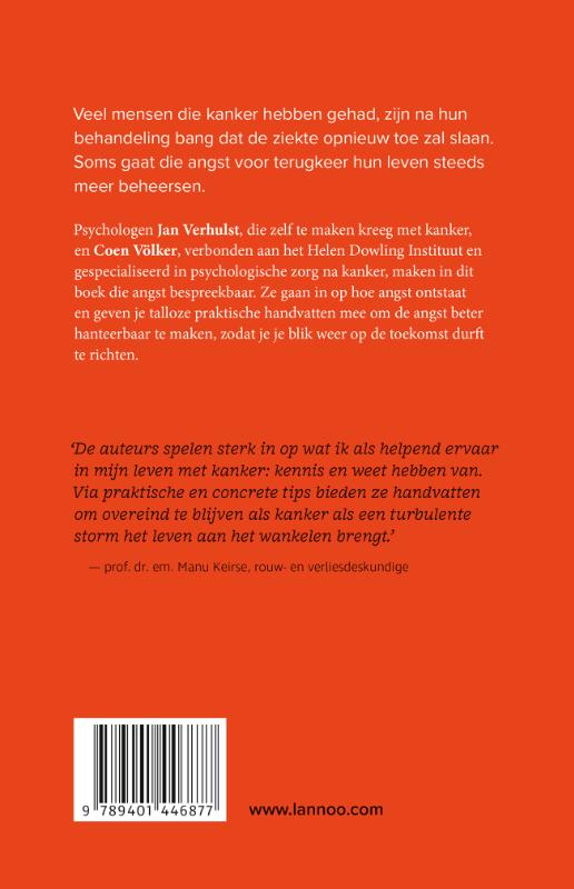 Achterkant van Angst na kanker