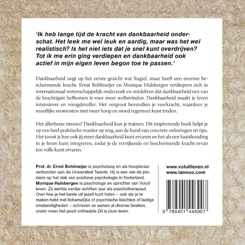 Achterkant van De kracht van dankbaarheid