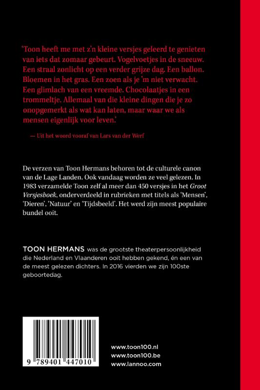 Achterkant van Groot Versjesboek