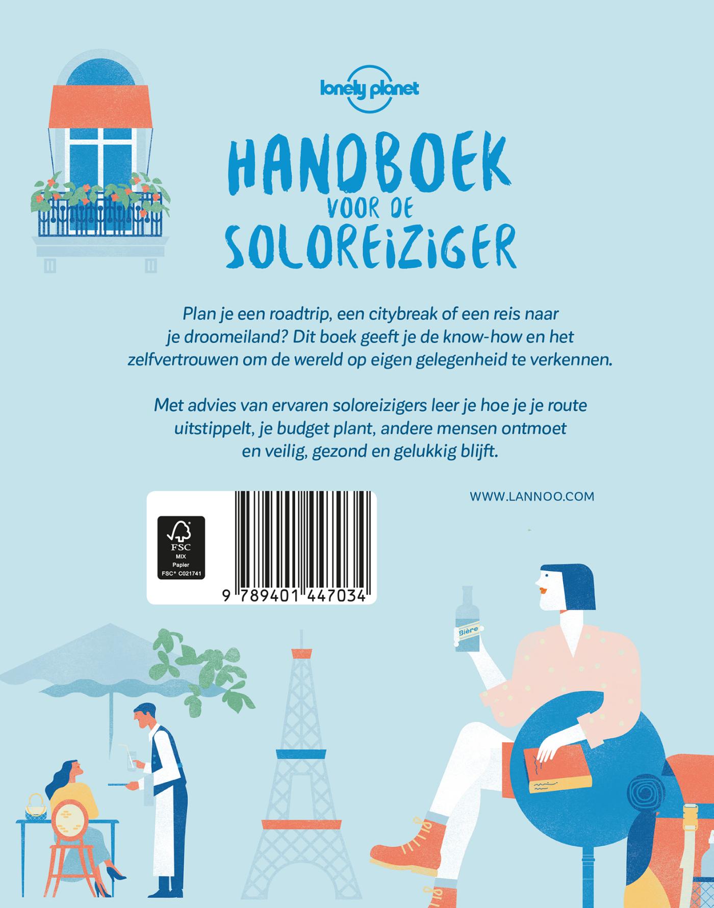 Achterkant van Handboek voor de soloreiziger