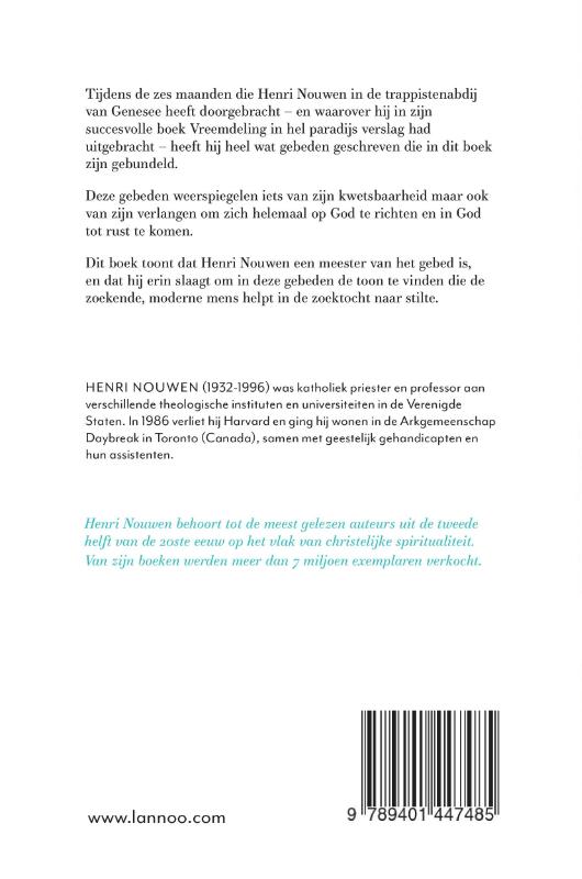 Achterkant van Gebeden uit de stilte