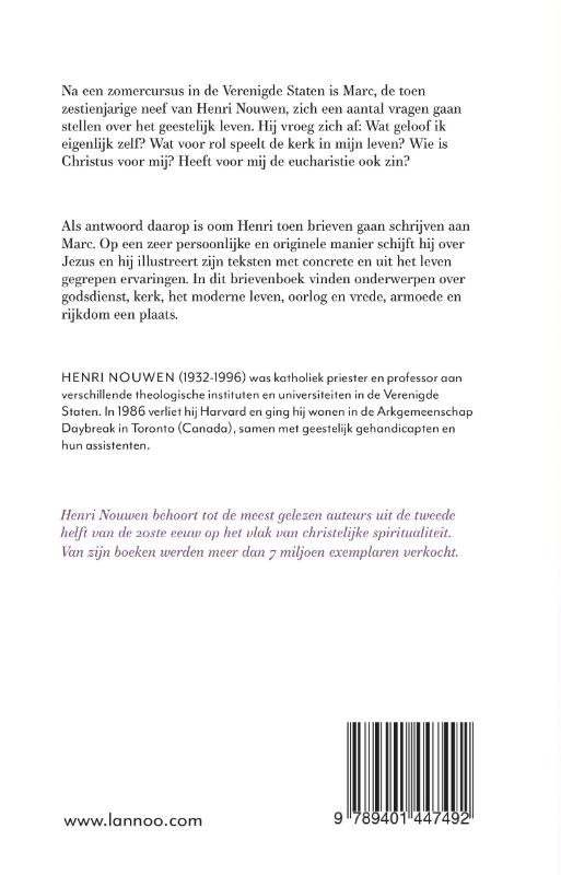 Achterkant van Brieven aan Marc