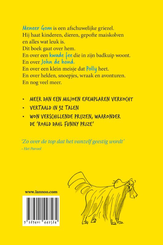 Achterkant van De verschrikkelijke meneer Gom heeft een plan