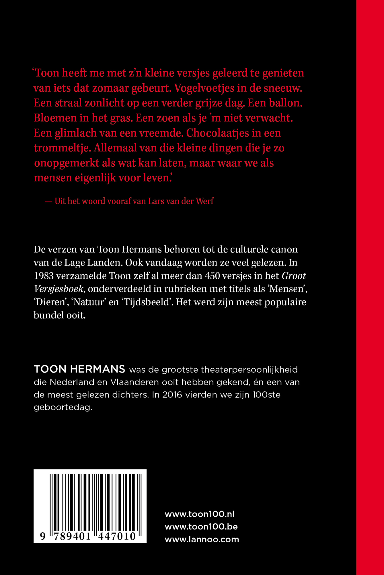 Achterkant van Groot versjesboek