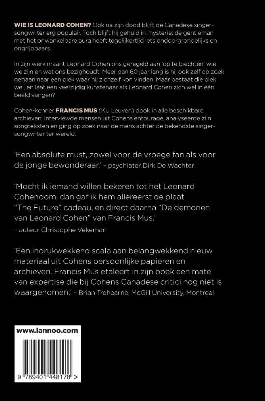 Achterkant van De demonen van Leonard Cohen