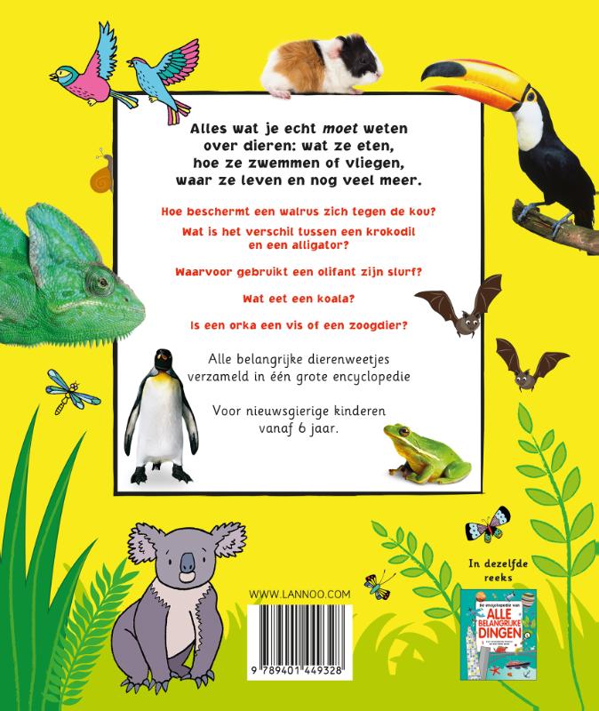 Achterkant van De belangrijke encyclopedie van alle dieren