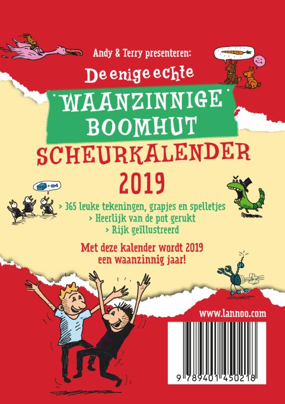 Achterkant van De waanzinnige boomhut scheurkalender 2019