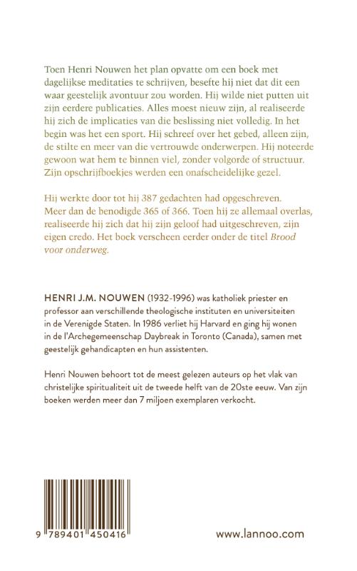 Achterkant van Een jaar met Henri Nouwen