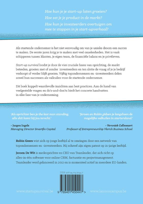 Achterkant van Start-up survival