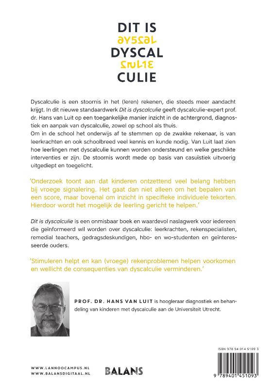 Achterkant van Dit is dyscalculie