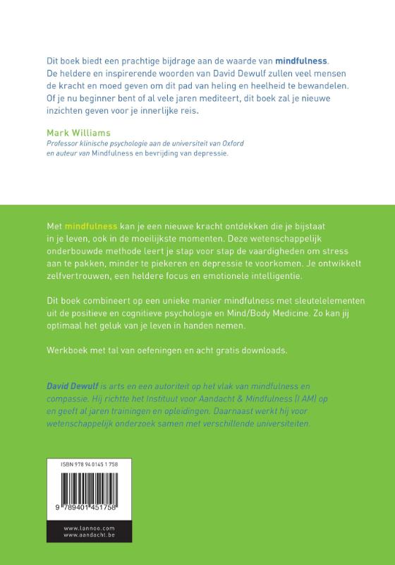 Achterkant van Mindfulness werkboek