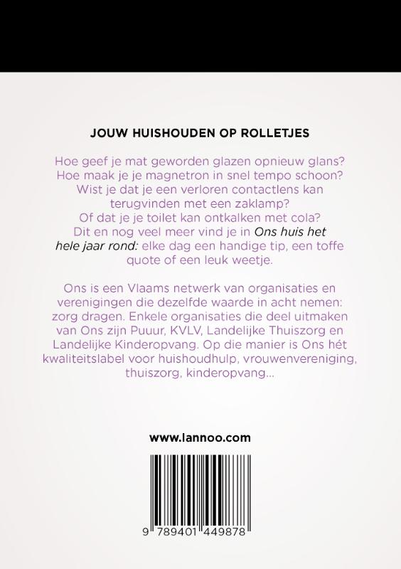 Achterkant van Ons huis het jaar rond scheurkalender 2019