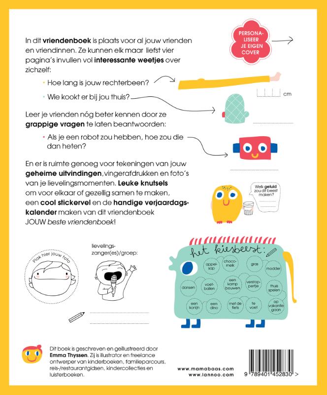 Achterkant van Mijn beste vriendenboek