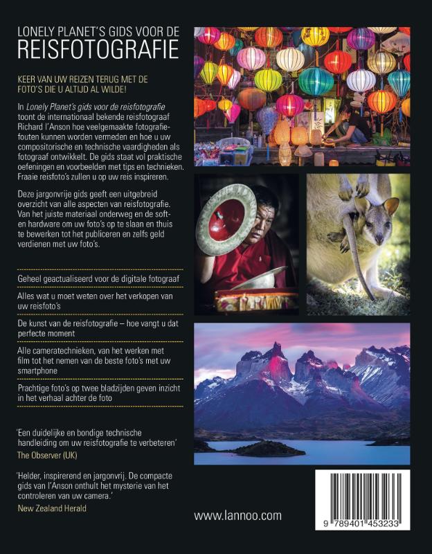 Achterkant van Lonely Planet's gids voor de reisfotografie