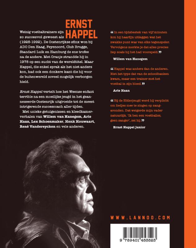 Achterkant van Ernst Happel