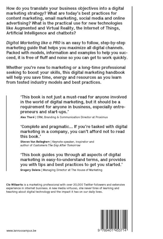 Achterkant van Digital Marketing like a PRO