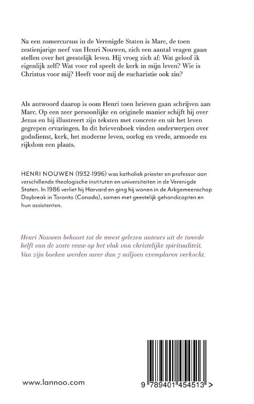 Achterkant van Brieven aan Marc