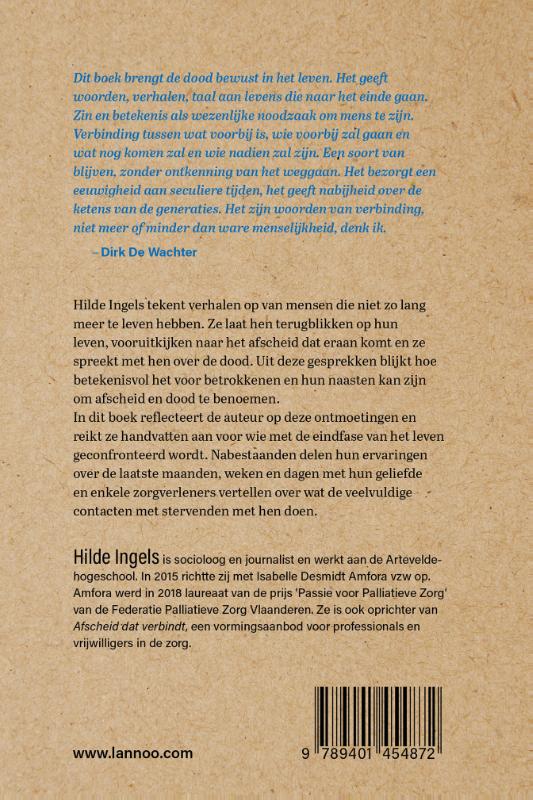 Achterkant van Afscheid dat verbindt