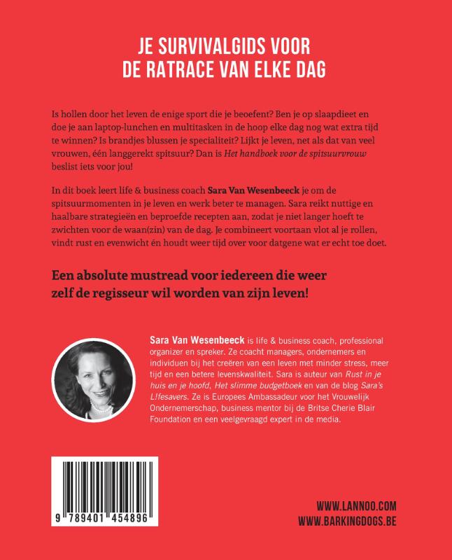 Achterkant van Het handboek voor de spitsuurvrouw
