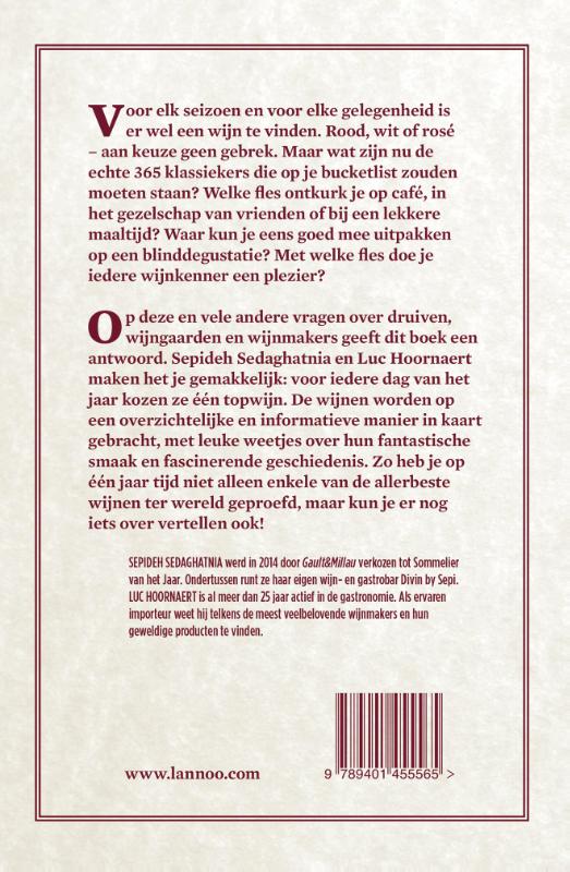Achterkant van 365 wijnen die je geproefd moet hebben