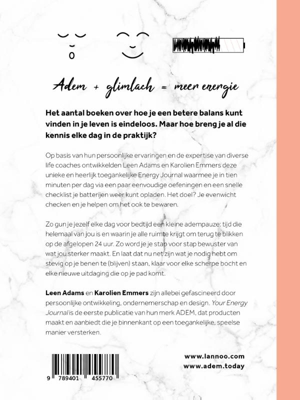Achterkant van Your Energy Journal