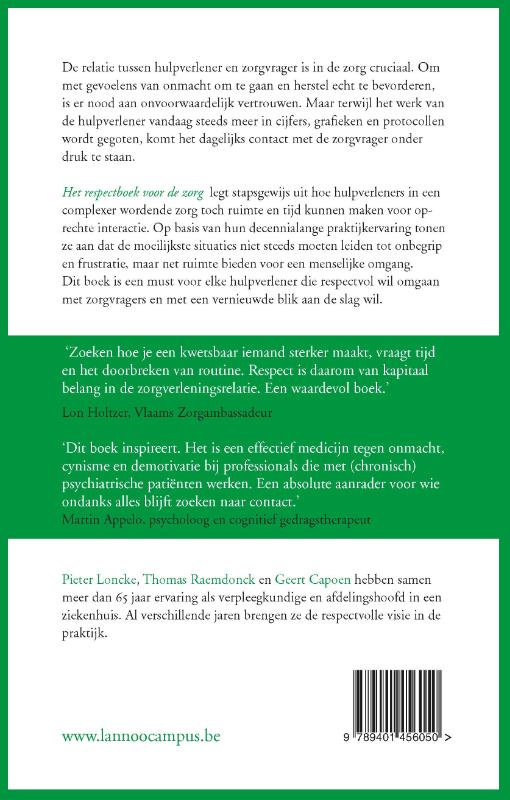 Achterkant van Het respectboek voor de zorg