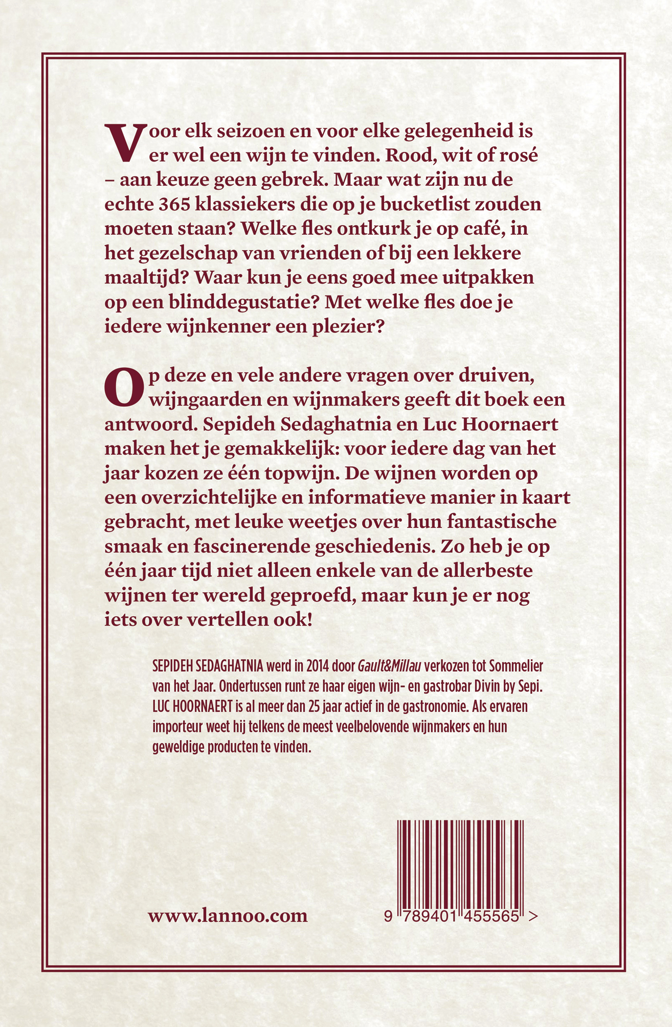 Achterkant van 365 wijnen die je moet geproefd hebben