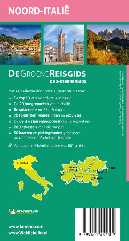 Achterkant van De Groene Reisgids - Noord-Italië