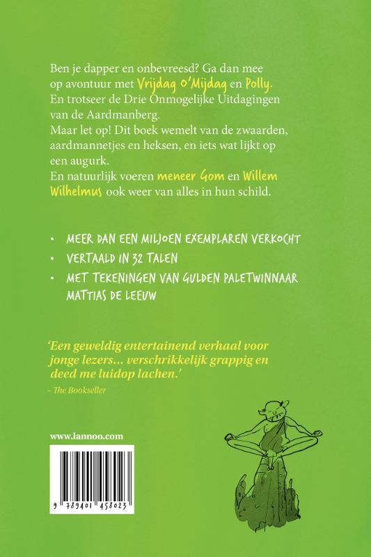 Achterkant van De verschrikkelijke meneer Gom en de aardmannetjes