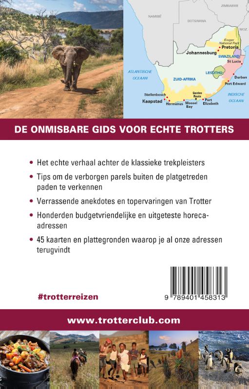 Achterkant van Trotter Zuid-Afrika
