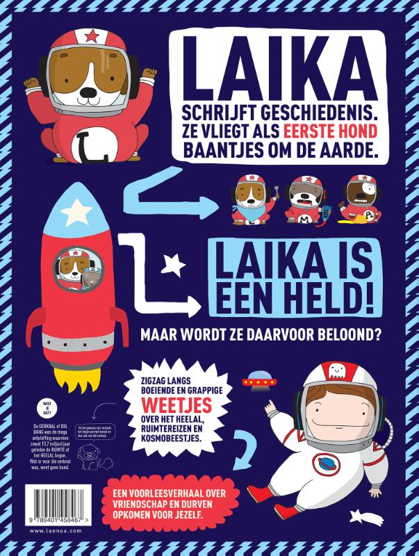 Achterkant van Laika Kosmoheld