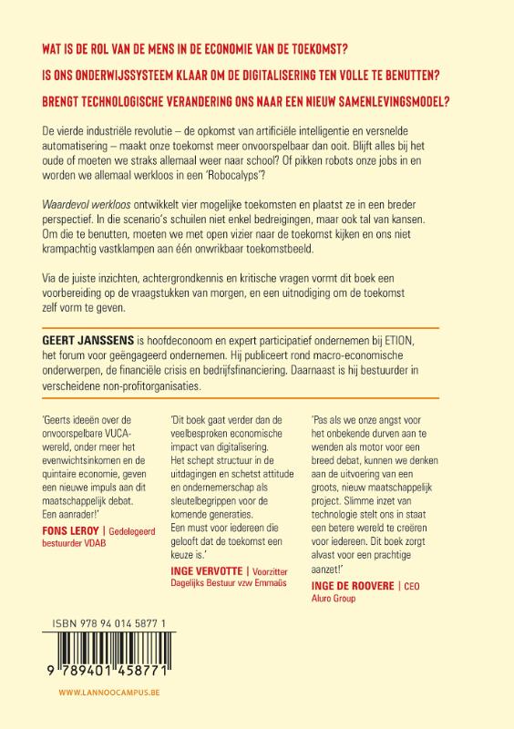 Achterkant van Waardevol werkloos