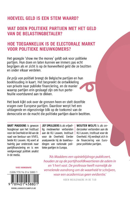 Achterkant van De prijs van politiek