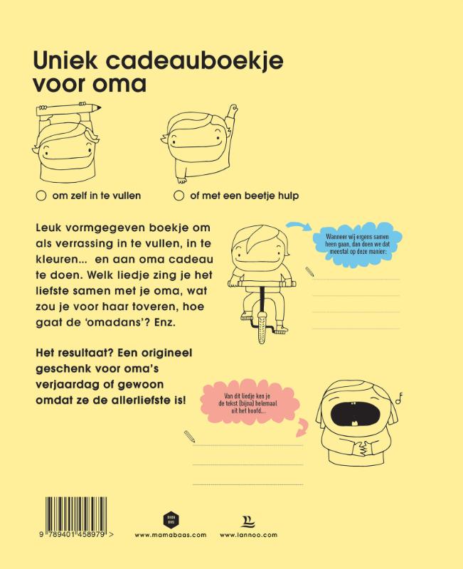 Achterkant van Voor mijn liefste oma