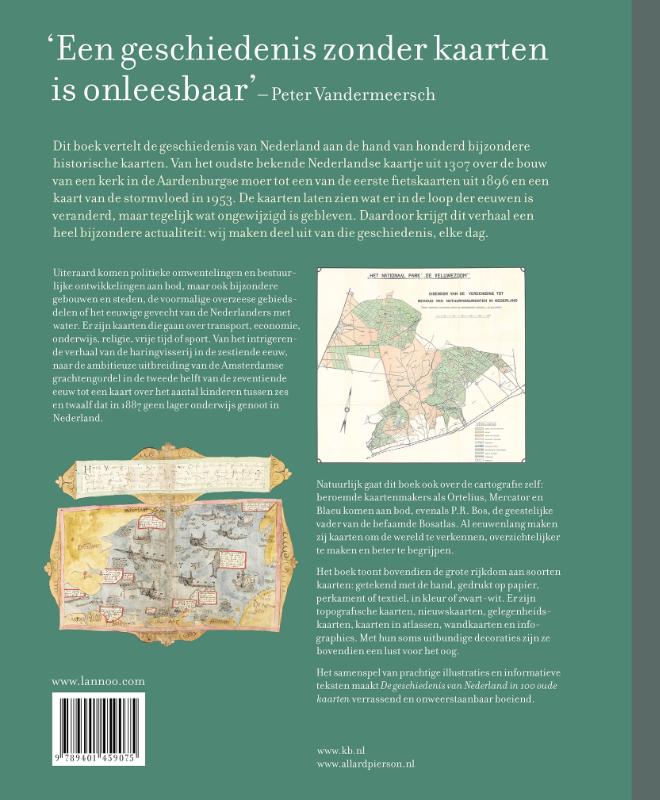 Achterkant van De geschiedenis van Nederland in 100 oude kaarten