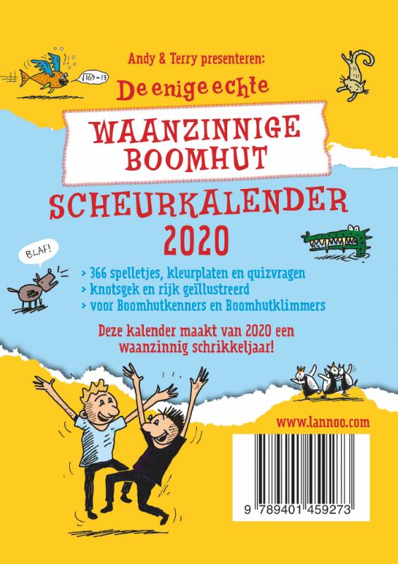 Achterkant van De waanzinnige scheurkalender 2020