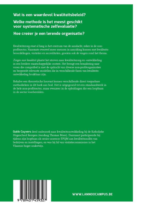 Achterkant van Zorgen voor kwaliteit-Herziene editie