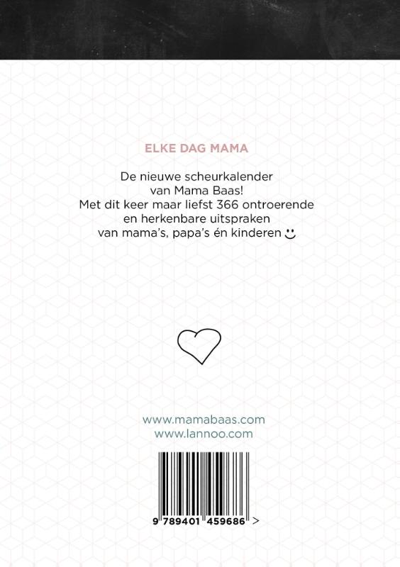 Achterkant van De Mama Baas scheurkalender 2020