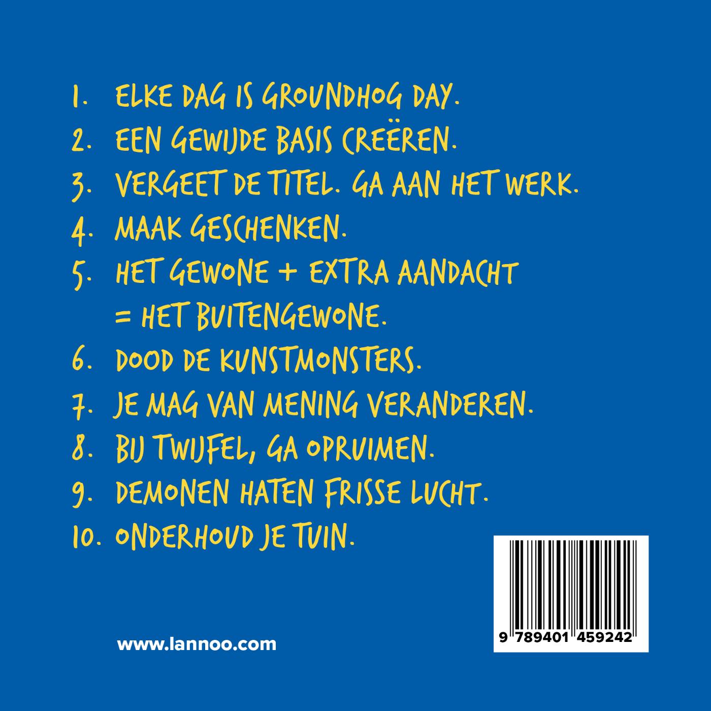 Achterkant van Keep going