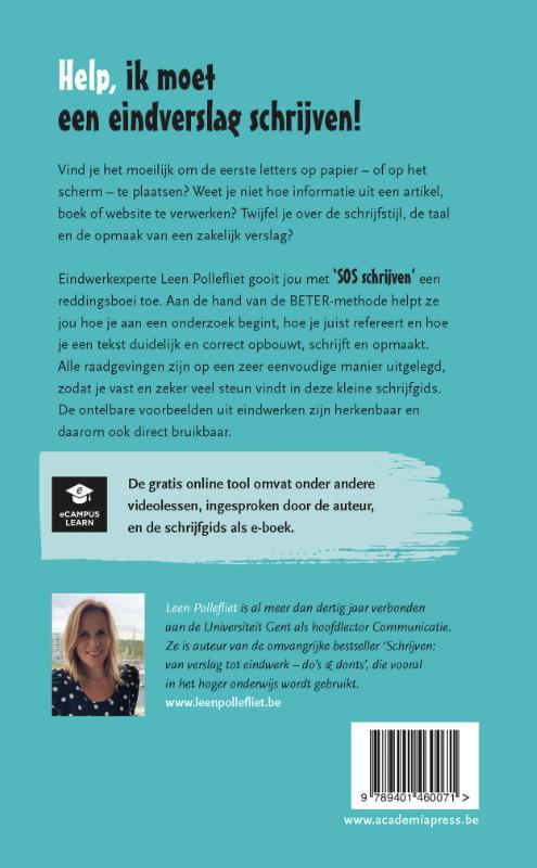 Achterkant van SOS schrijven