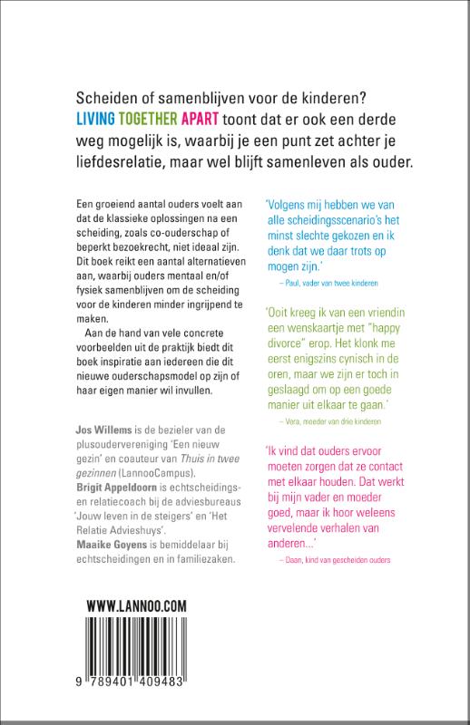 Achterkant van Living together apart