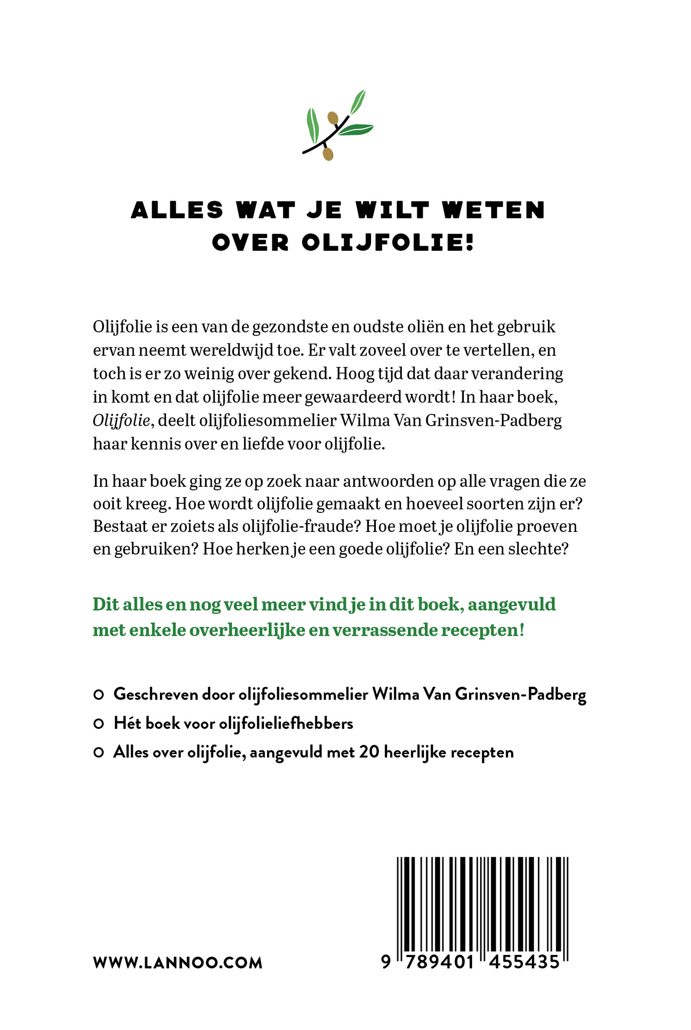 Achterkant van Olijfolie