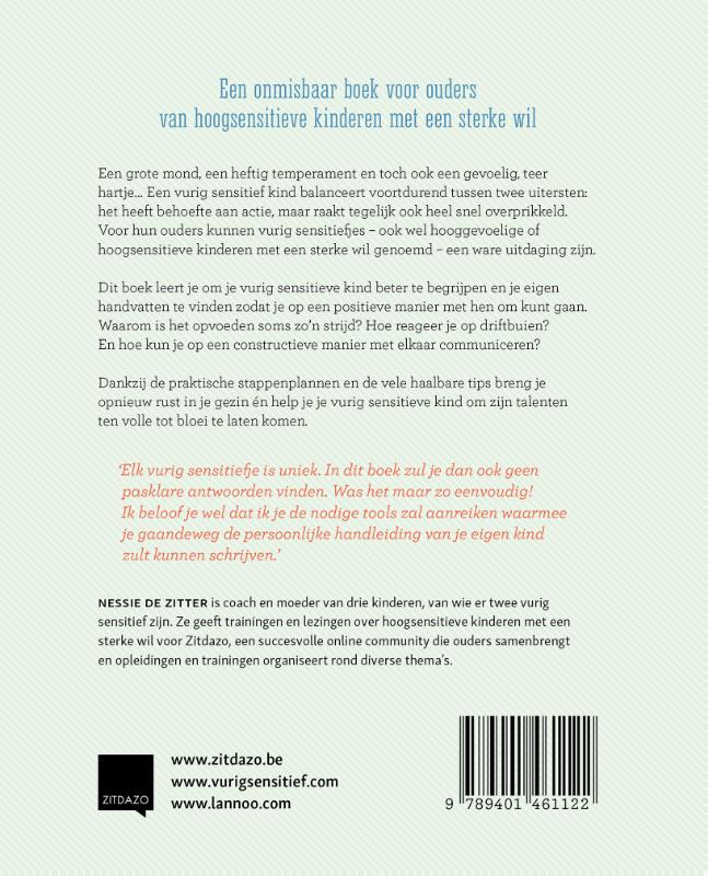 Achterkant van Vurig sensitief opvoeden