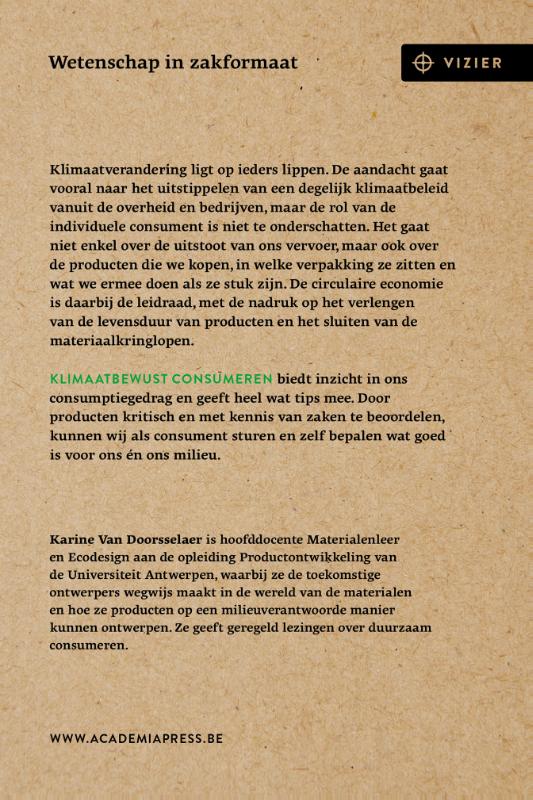 Achterkant van Klimaatbewust consumeren