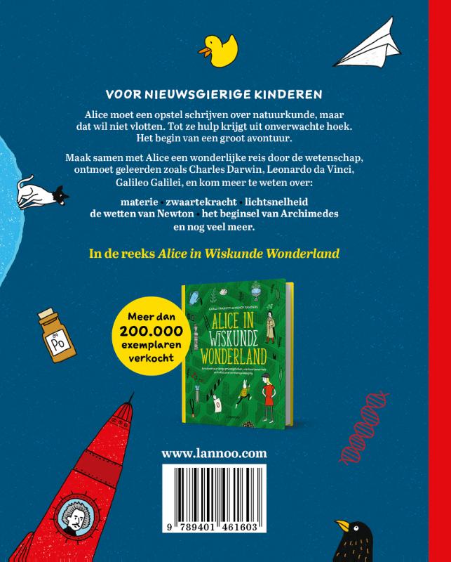 Achterkant van Alice in Wetenschapswonderland